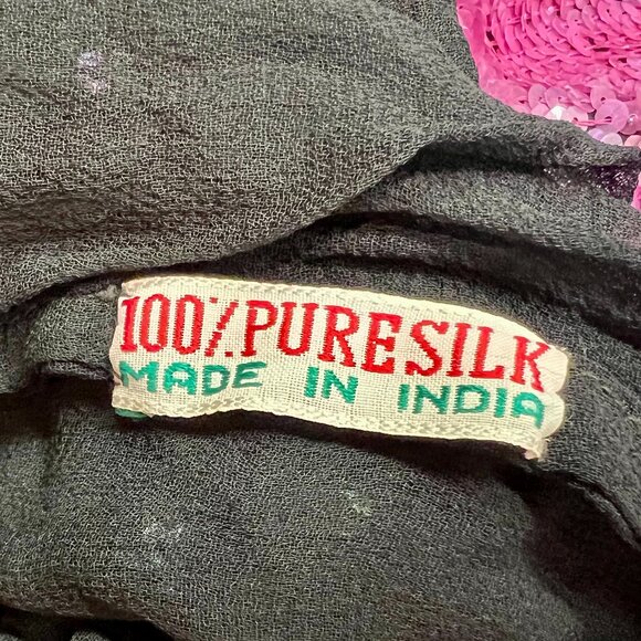 Sejour Vintage (1980) Elegant Fully Sequined Silk Top, Size Medium, Multi-colors - Picture 4 of 4